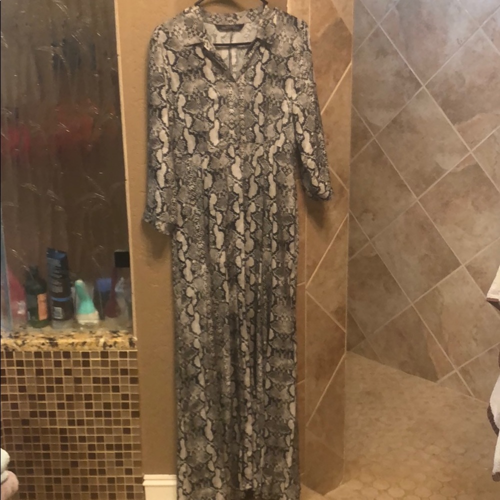 zara snake print maxi dress